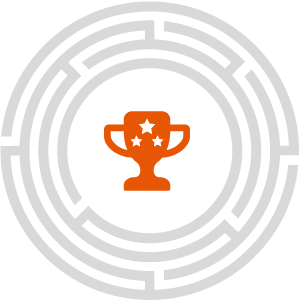 Image - A shining trophy at the center of a maze.