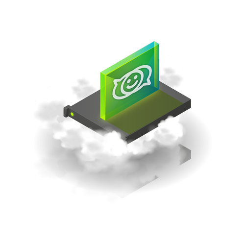 Image - An evelope with a Zimbra logo on top of a server floating in clouds.