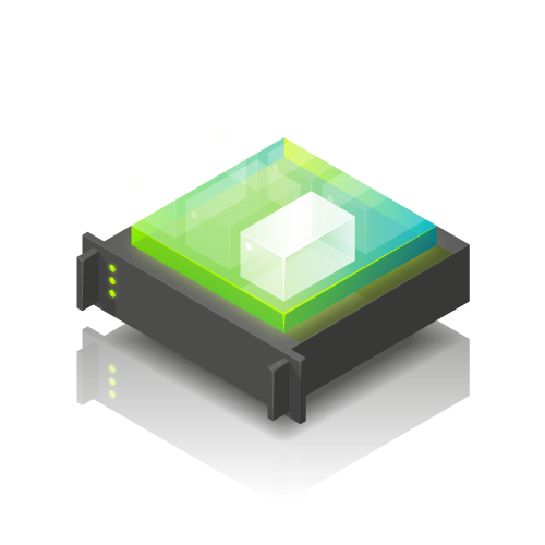 Image - A server with VMware supporting six virtual servers.